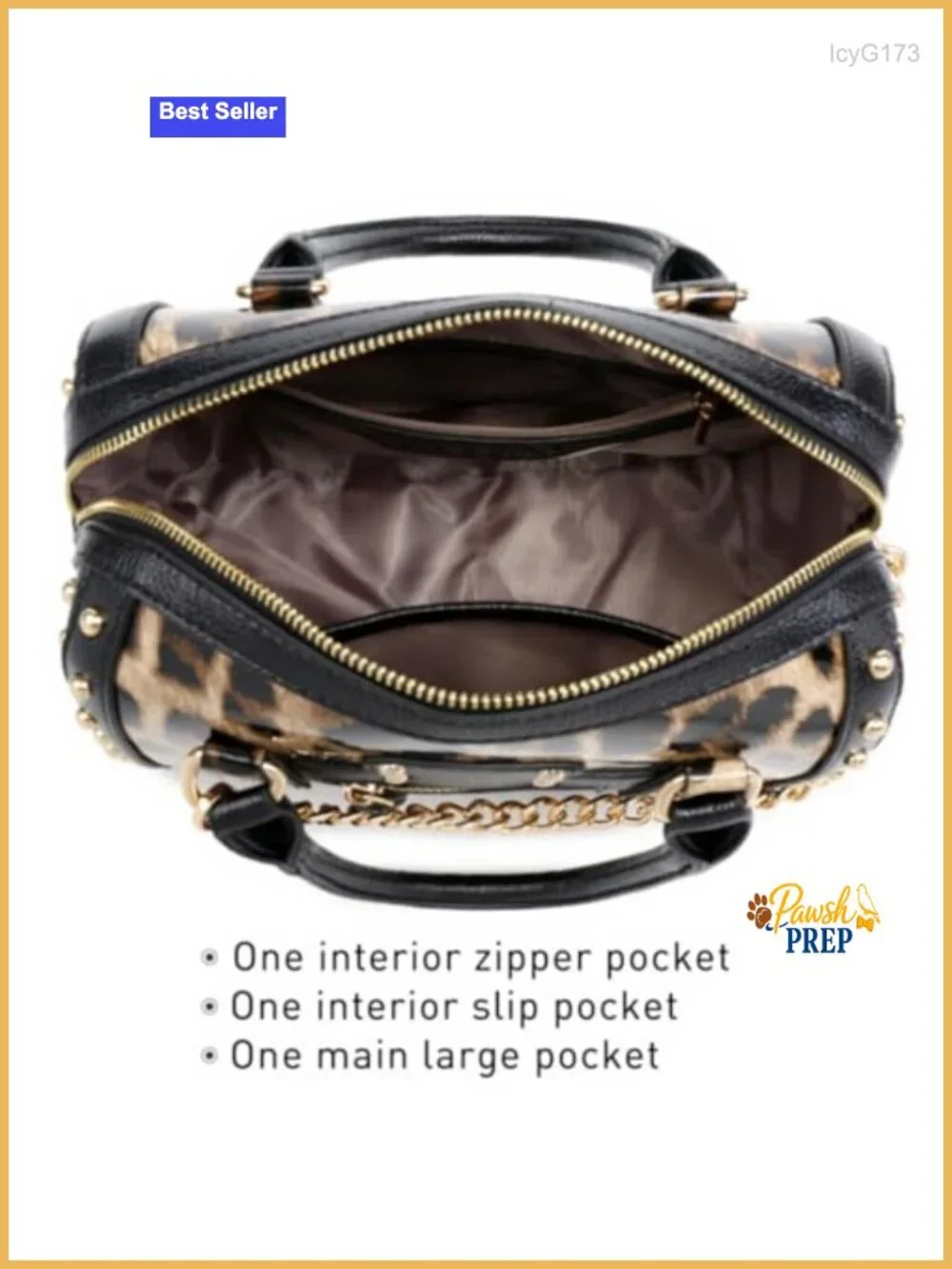 Barrel Shape Patent Faux Leather Handbag with Rivet Decoration Top Handle